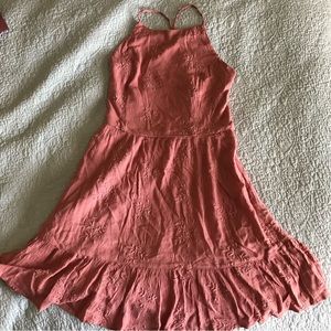 Hollister Peach Colored Eyelet Minidress